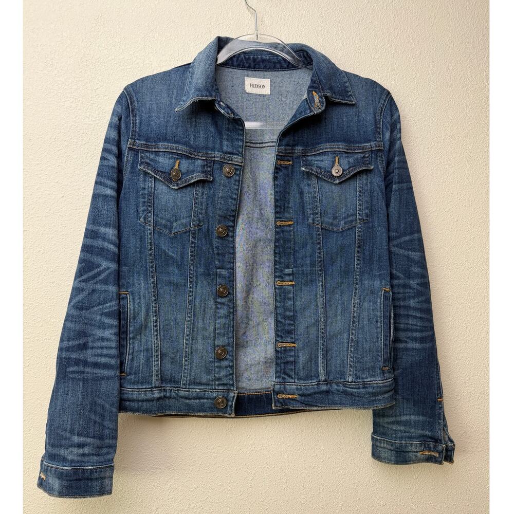 Hudson Classic Medium Wash Denim Jacket Button Front XS